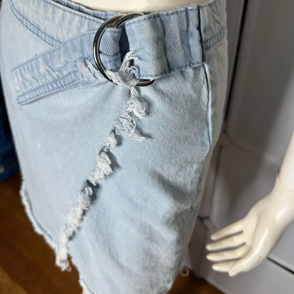 Tobi Belmont Shore LIght Wash Wrap Skirt Size 25